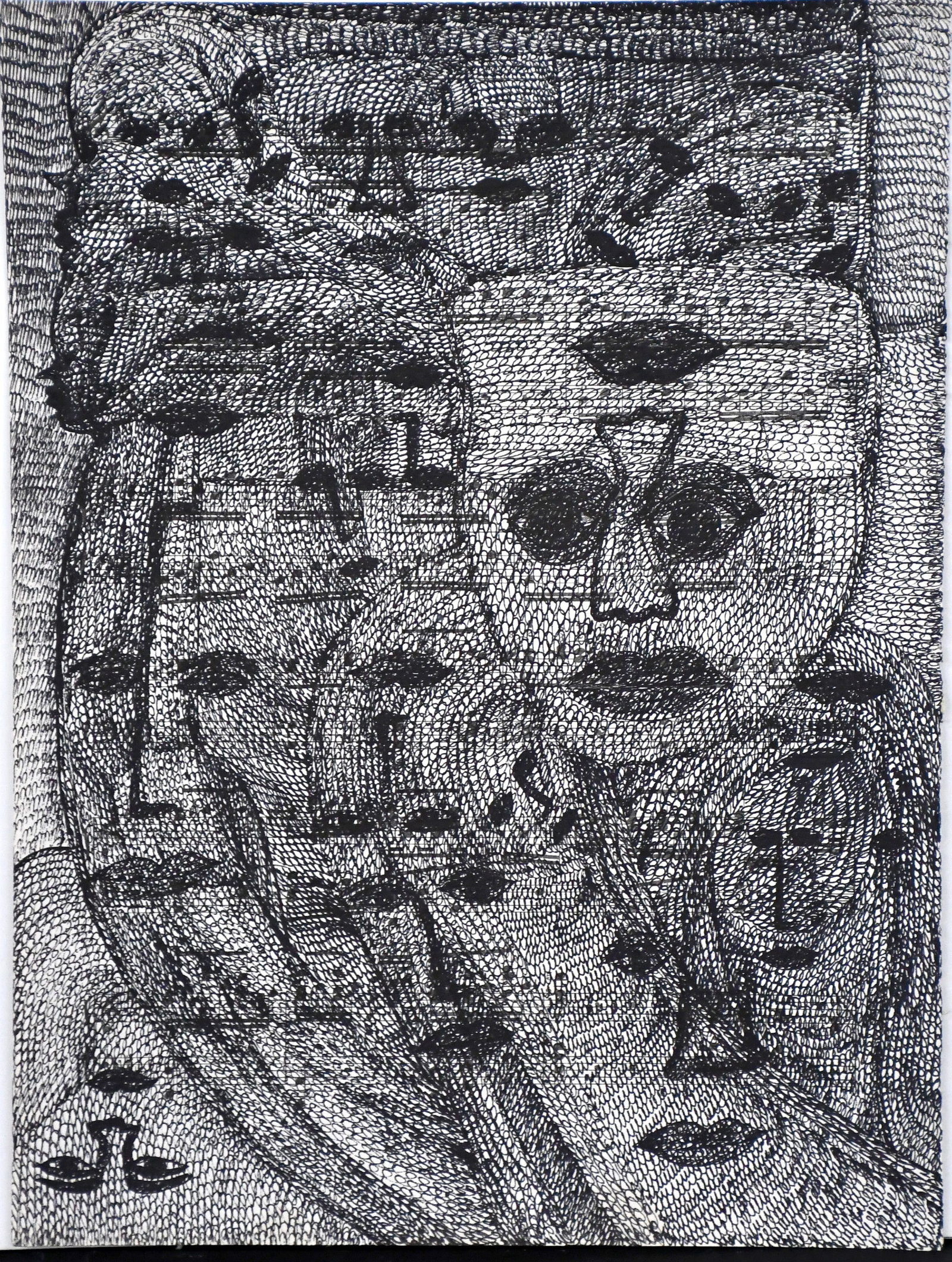 Mehrdad Rashidi. Untitled Faces.: Mehrdad Rashidi. Untitled Faces. 2021. Signed and dated on verso. Ink on antique paper. Excellent condition. 9" w x 12" h. Est. $200-300. Ship: $35 Please Read Before You Bid: By registering for