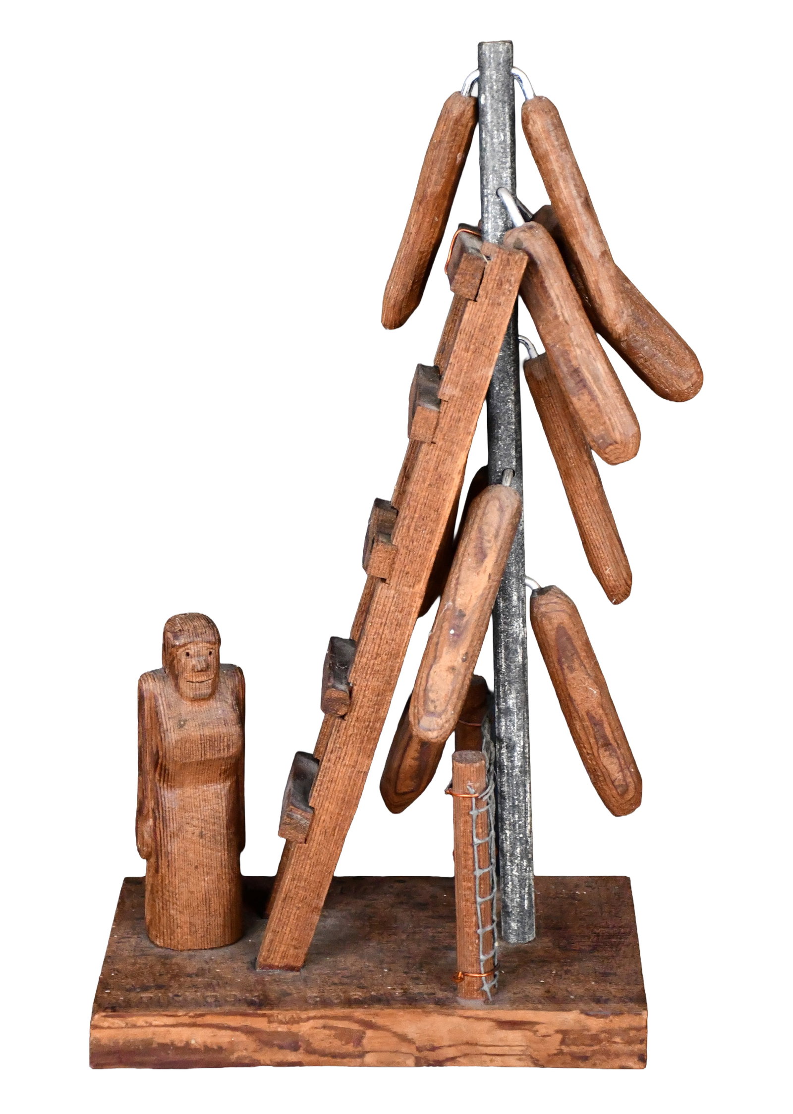 Jim Colclough. Wonder Beans at Pinhook Corner.: Jim Colclough. Wonder Beans at Pinhook Corner. #Z59. Signed, titled, and numbered. Carved and stained wood with mixed media. Great condition. 9" w x 17" h x 5.5" d. Est. $100-200. Ship: $75 Please