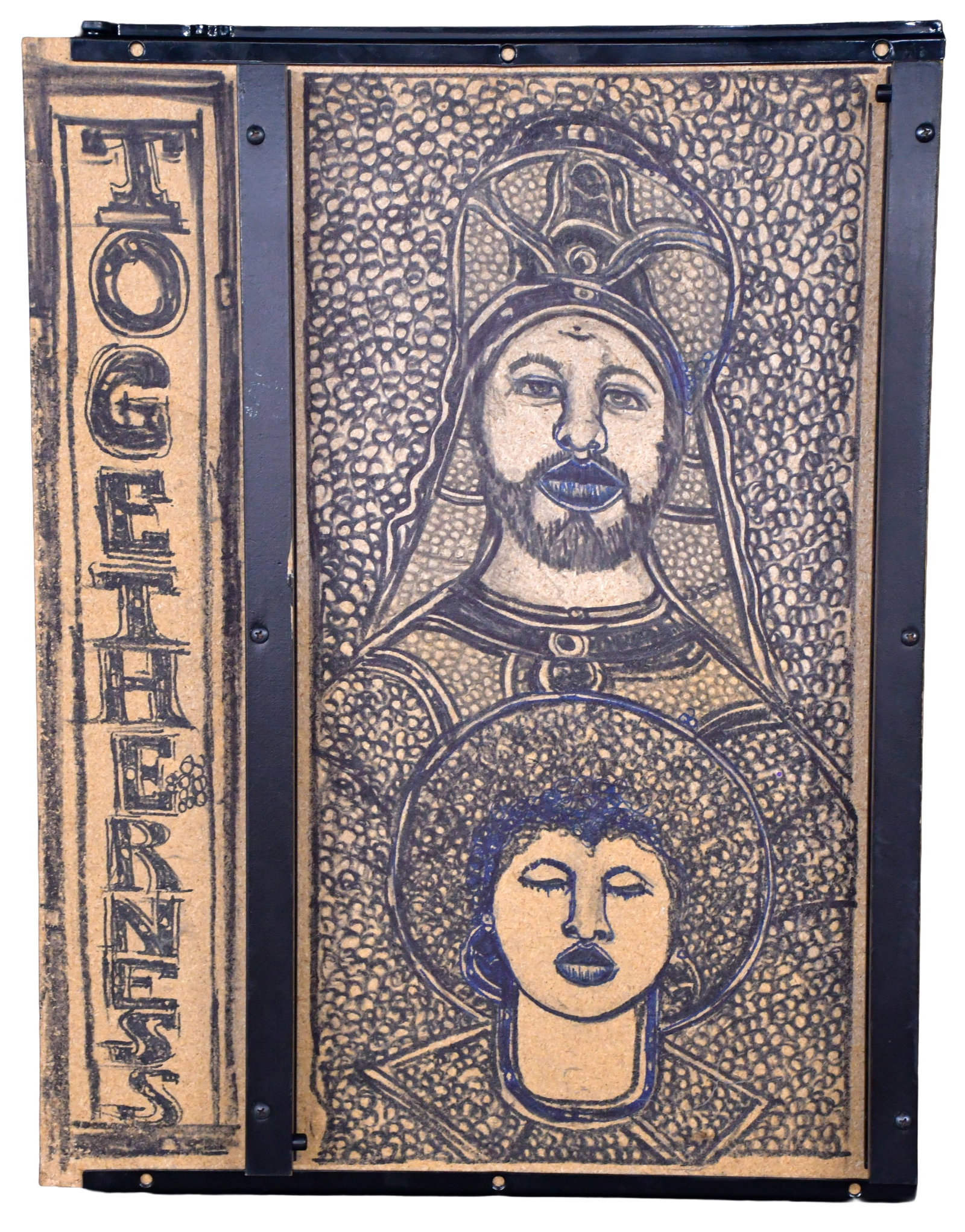 Herbert Freeman. Togetherness.: Herbert Freeman. Togetherness. c. 2015. Not signed. Marker on salvaged drawer. Excellent condition. 19" w x 25" h. Est. $100-200. Ship: $65 Please Read Before You Bid: By registering for and/or