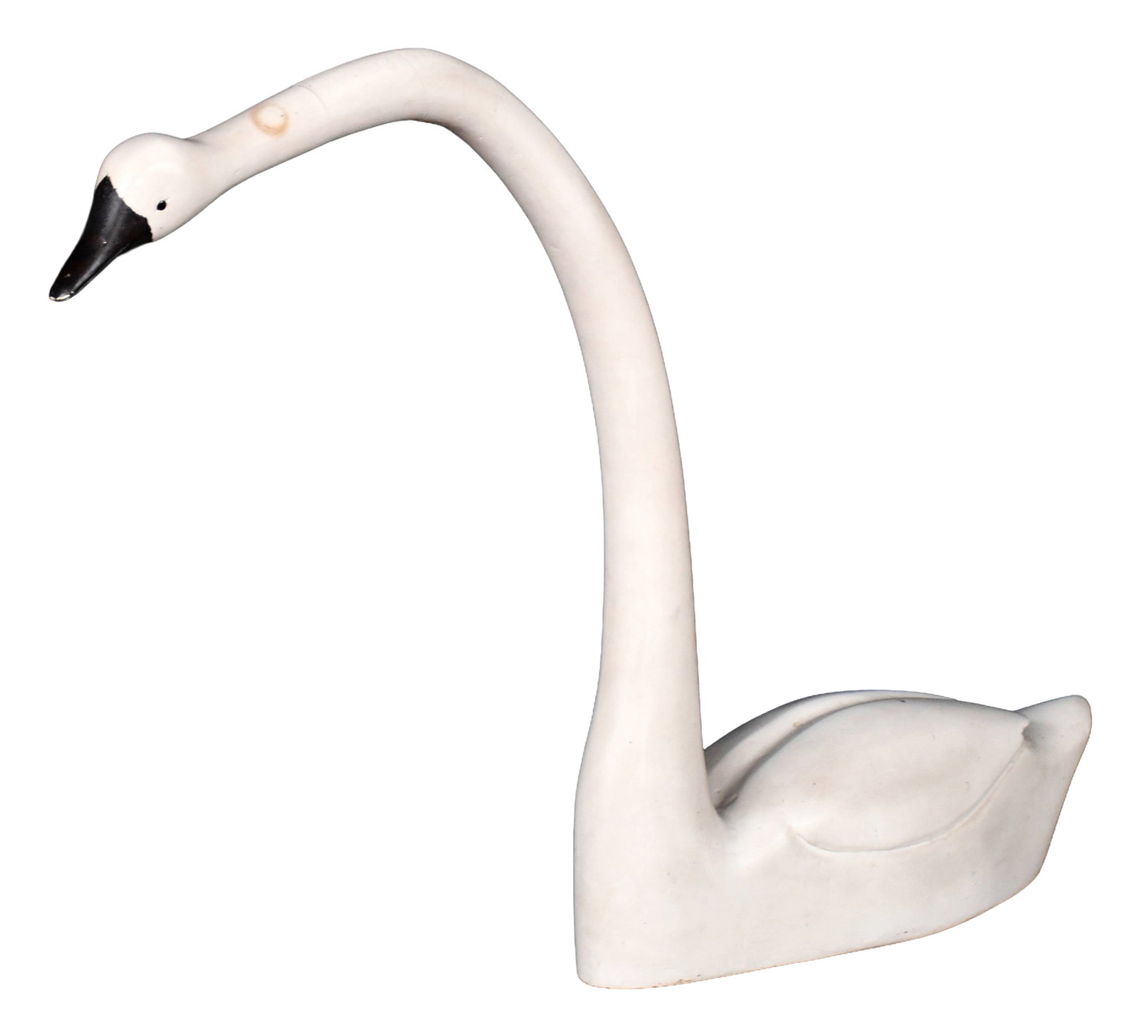 Seaborn Sutton. White Swan.: Seaborn Sutton. White Swan. 1980. Signed and dated. Carved and painted wood. Minor stains and surface grime, otherwise good condition. 36" w x 23" h. Est. $100-300. Ship: $150 Please Read Before