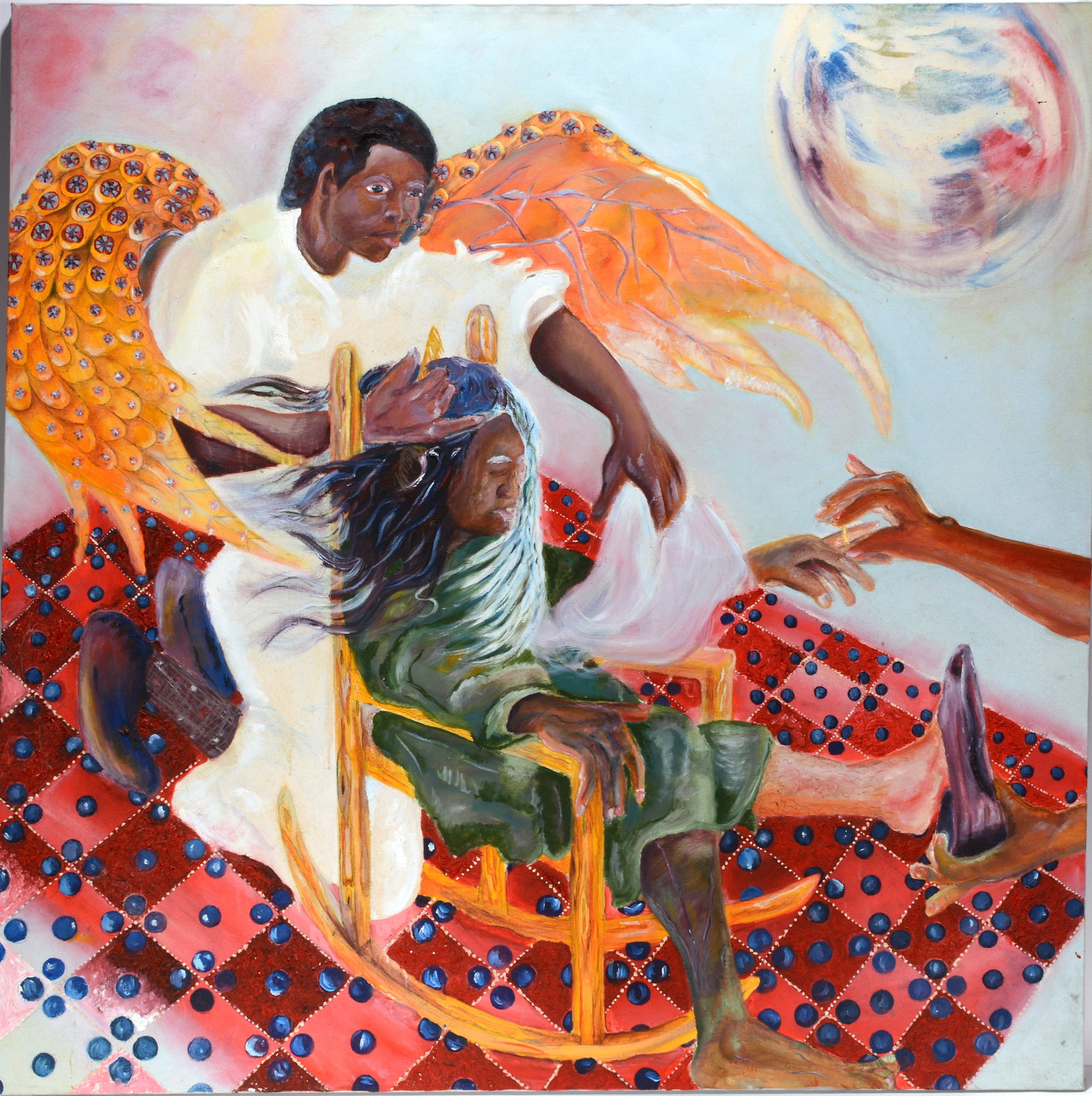 Roger Rice. One Woman Free At Last.: Roger Rice. One Woman Free At Last. Signed. Not dated. Oil on canvas. Excellent condition. 40" x 40". Provenance: ex. Robert Cargo. Est. $800-1,200. Ship: $300 Please Read Before You Bid: By