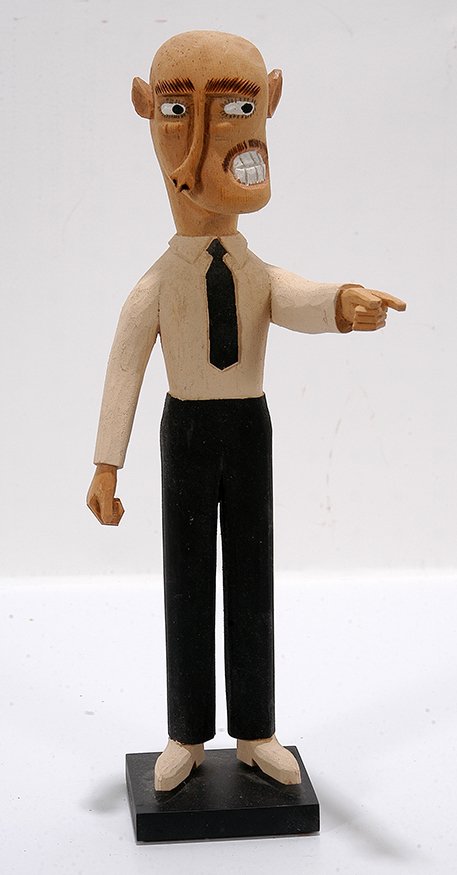 Sulton Rogers. Pointing Man.: Sulton Rogers. Pointing Man. Not signed or dated. Carved and painted wood. Excellent condition. 13” h. Est. $200-300. Ship: $35