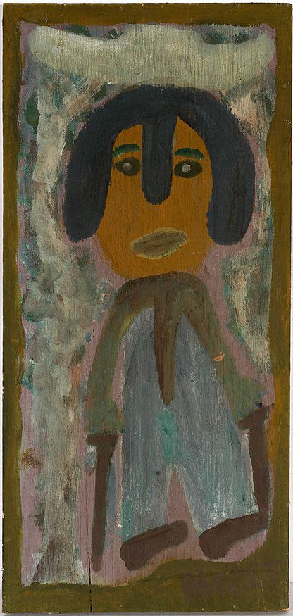 Mose Tolliver or Mose Attrib. Self-Portrait w Big Hat.: Mose Tolliver or Mose Attrib. Self-Portrait With Big Hat. Signed. Not dated. Paint on board. Excellent condition. 11” w x 23”h. Private collection. Est. $800-1,200. Ship: $55