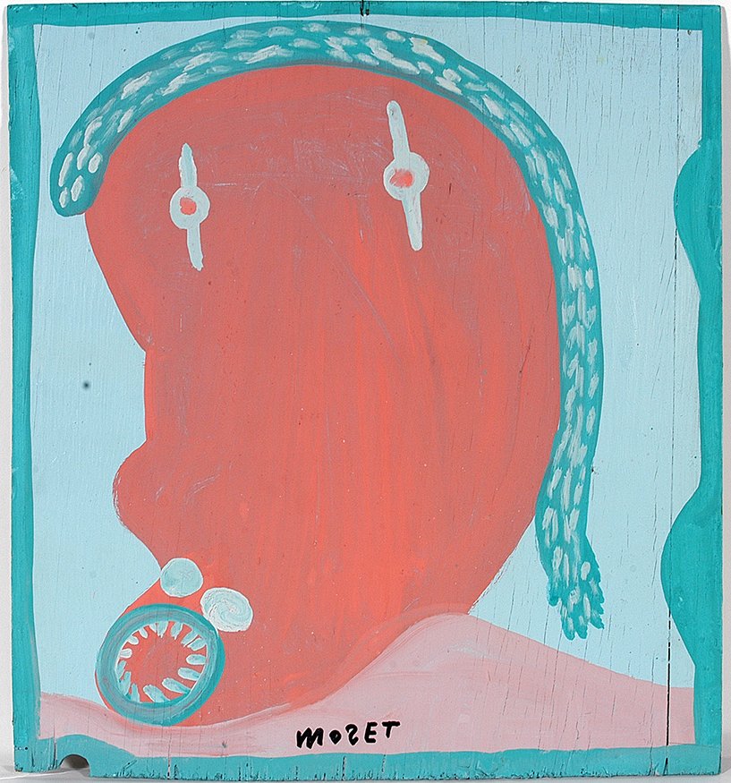 Mose Tolliver. Nall.: Mose Tolliver. Nall. Signed. Not dated. Paint on found on board. Excellent condition. 20” w x 22”h. Est. $500-800. Ship: $45