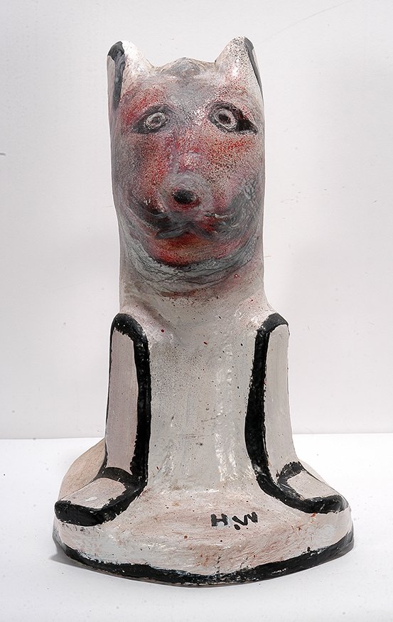 Hubert Walters. Bondo Cat.: Hubert Walters. Bondo Cat. Initialed. Not dated. Paint and sculpture. Minor paint flakes, otherwise good condition. 10” x 17”. Est. $200-300. Ship: $75