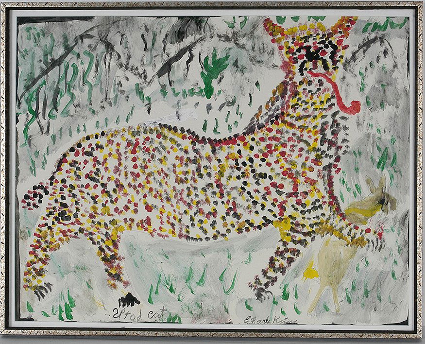Charlie Kinney. Sptod Cat (sic).: Charlie Kinney. Sptod Cat (sic). Signed and titled. Not dated. Watercolor and pencil on poster. Excellent condition. Size with frame is 29” w x 23”h. Provenance: The Gitter Family Collection. Est.