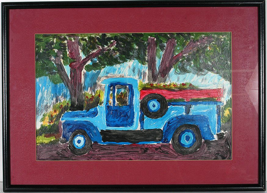 Earl Simmons. Truck.: Earl Simmons. Truck. 1993. Signed and dated. Paint on poster. Excellent condition. Size with frame is 29” w x 21”h. Provenance: The Gitter Family Collection. Est. $200-400. Ship: $65