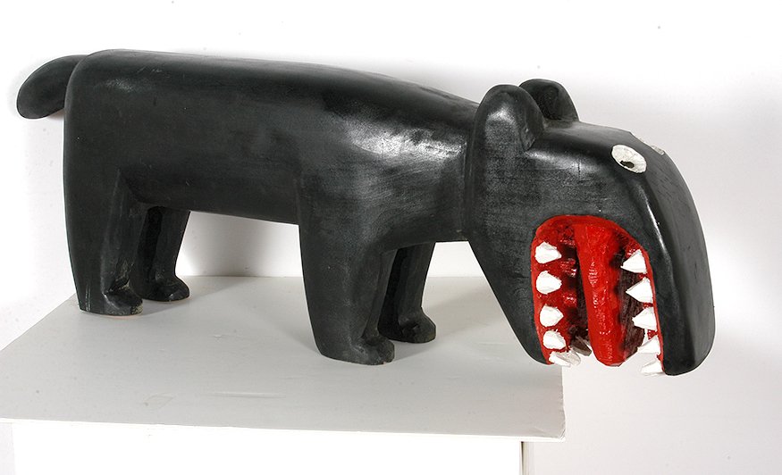 Minnie Adkins. Medium Sized Bear.: Minnie Adkins. Medium Sized Bear.2006. Signed. Paint on carved wood. 35” x 11” x 4.5”. Excellent condition. Est. $800-1,200. Ship: $85