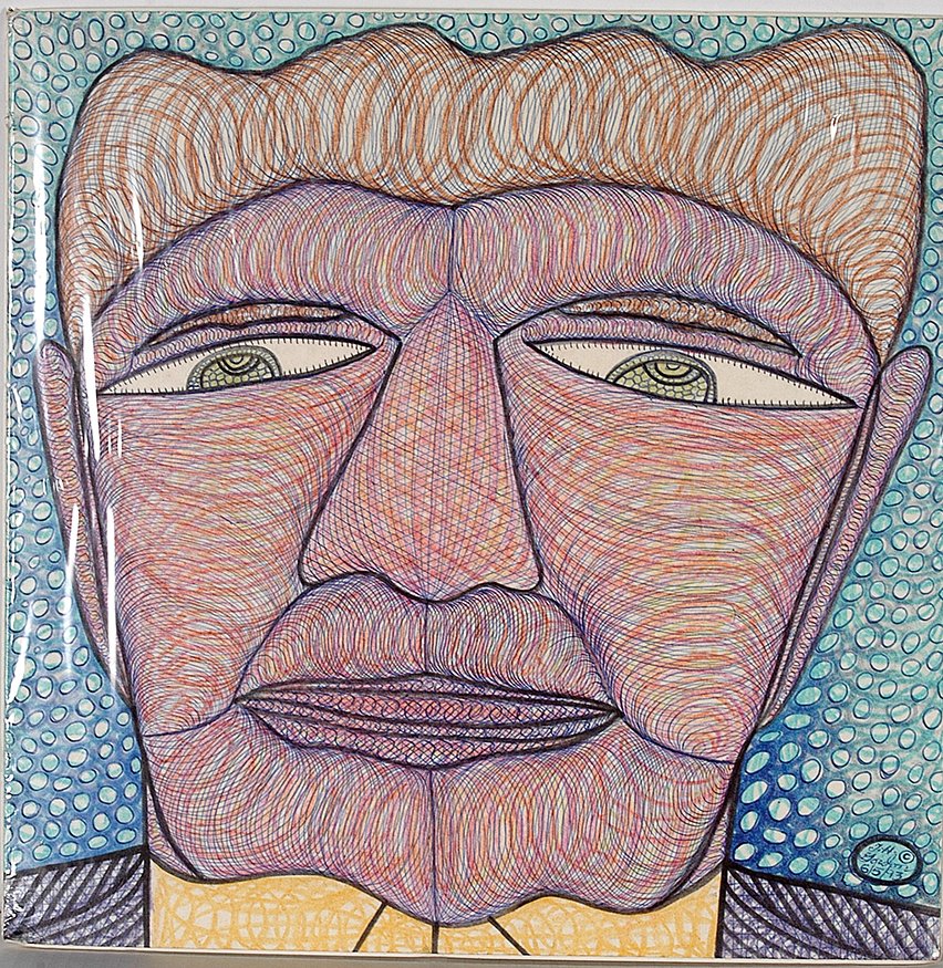 Ted Gordon. Business Man In Yellow Shirt.: Ted Gordon. Business Man In Yellow Shirt.1993. Signed and dated. Ink and marker on cardstock. Excellent condition. 14”x 14”. Est. $800-1,200. Ship: $45