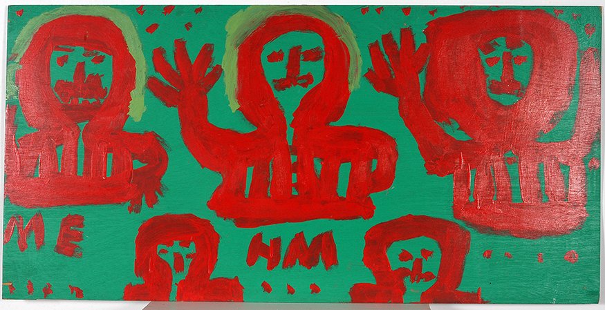 Mary T. Smith. Red & Green.: Mary T. Smith. Red and Green.48” w x 24”h. Paint on board. Excellent condition. Est. $400-600. Ship: $100