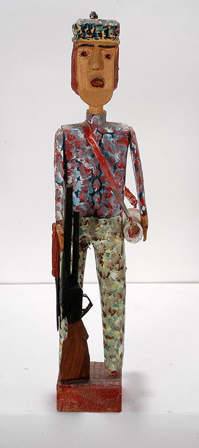 Carl McKenzie. Daniel Boone.: Carl McKenzie. Daniel Boone.Signed. Carved and painted wood. Excellent condition. 3.5” x 3” x 20”h. Est. $300-500. Ship: $55