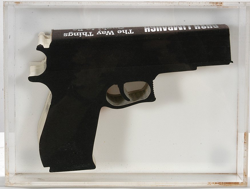 Robert Che. Rush Limbaugh - Way Things Ought To Be Gun.: Robert Che. Rush Limbaugh - The Way Things Ought To Be Gun.Possibly signed inside. Cut out book. Excellent condition. Size with plexiglass box frame is 10” x 8” x 2.5”. Est. $250-350. Ship: $35