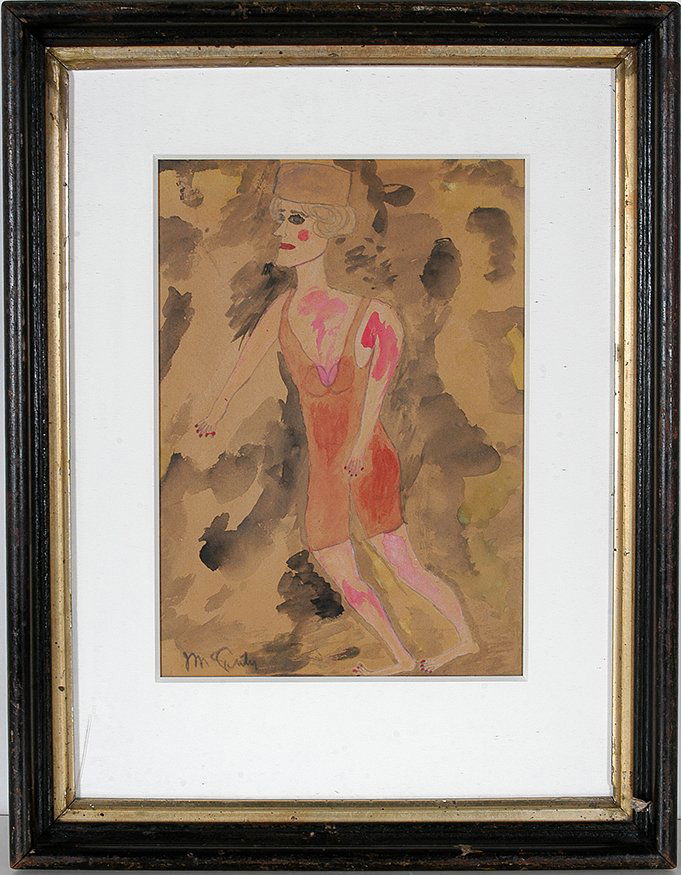 Justin McCarthy. Woman In Uniform.: Justin McCarthy. Woman In Uniform.Signed. Not dated. Watercolor and graphite on paper. Excellent condition. Image is 8” x 11”. Frame is 14”x 18”h. Est. $300-500. Ship: $35