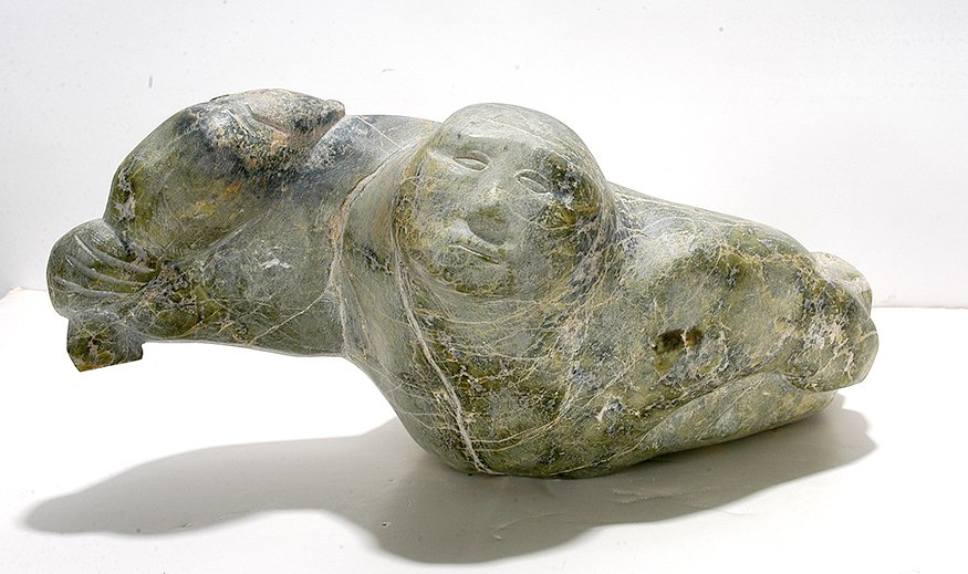 Keno Juak. Man RCXX.: Keno Juak. Man RCXX. c. late 1960’s. Sign on bottom, but not legible. Carved soapstone. Excellent condition. 16” x 9”x 6”. Provenance: Exhibited at Duke University Art Museum, 1971, which was 