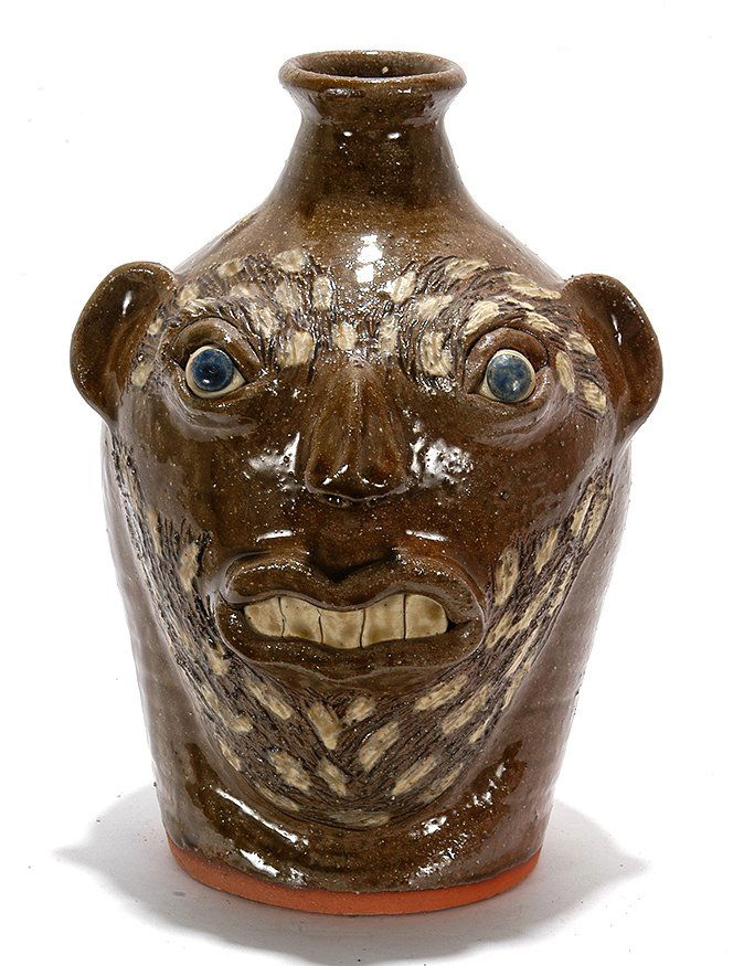 Richard Kale. Spotted Beard Face Jug.: Richard Kale. Spotted Beard Face Jug. 1992. Signed and dated. Mint condition. 9.5". Est. $100-200. Ship: $45