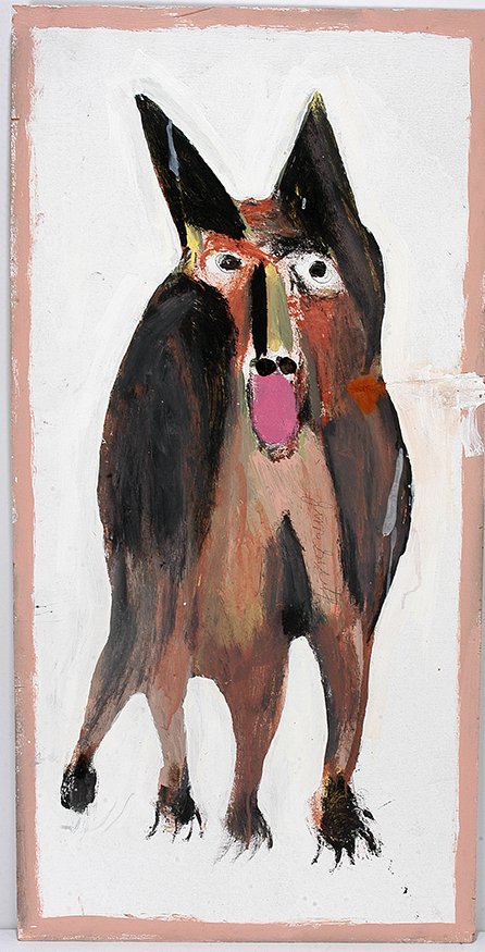 Jimmy Lee Sudduth. Modern Toto.: Jimmy Lee Sudduth. Modern Toto. Paint and mud mixture on board. Signed. Great condition. 24" w x 48". Est. $800-1,200. Ship: $100