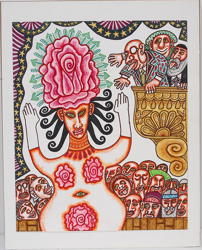 Rex Clawson. Show Girl.: Rex Clawson. Show Girl. 2003. Signed and dated. Marker on paper. Excellent condition. 14" x 17". Est. $300-600. Ship: $45