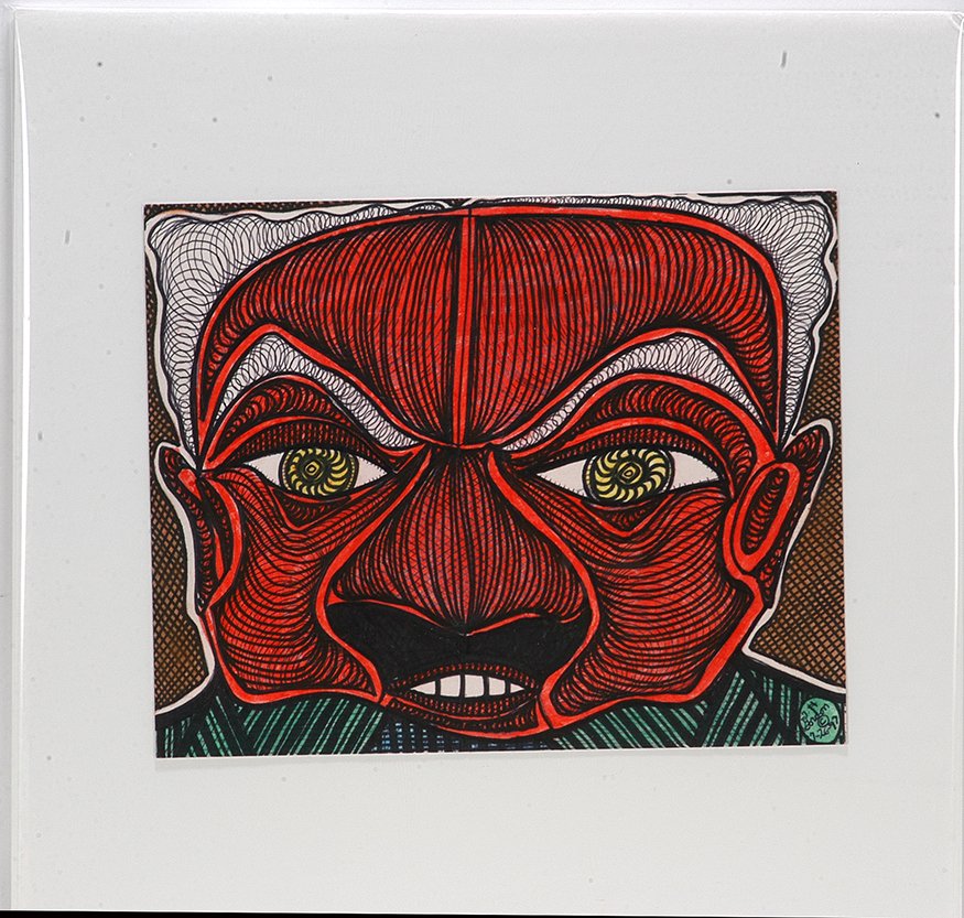 Ted Gordon. Red Face.: Ted Gordon. Red Face. 1997. Signed and dated. Ink and marker on cardstock. Excellent condition. 11.5" w x 9.5" h. Est. $800-1,200. Ship: $35