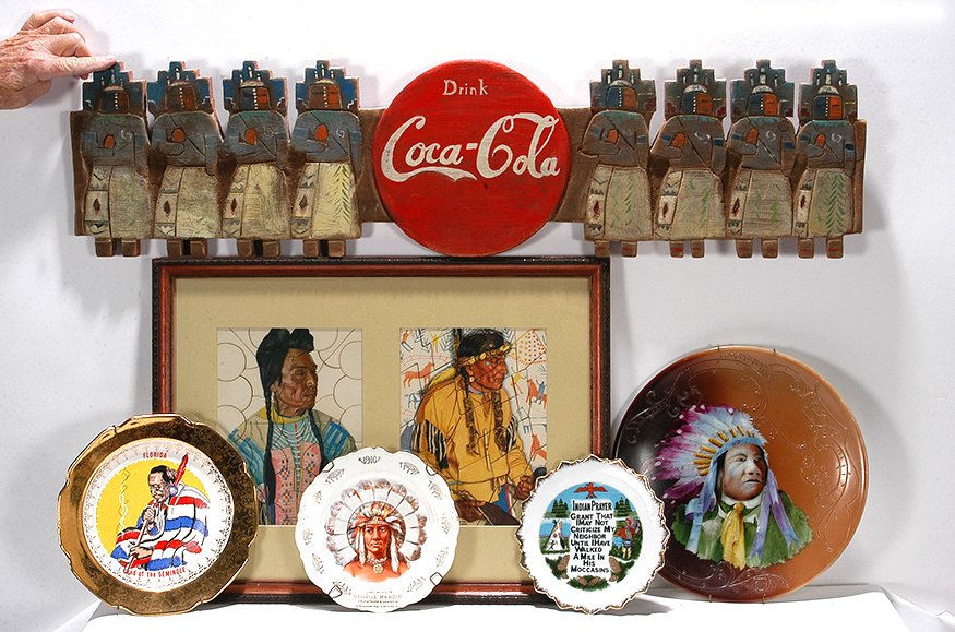 Native American Themed Works.: Unknown. Native American Themed Works. Plates, puzzles and original art. Great condition. Largest is 37”long. Est. $100-200. Ship: $85