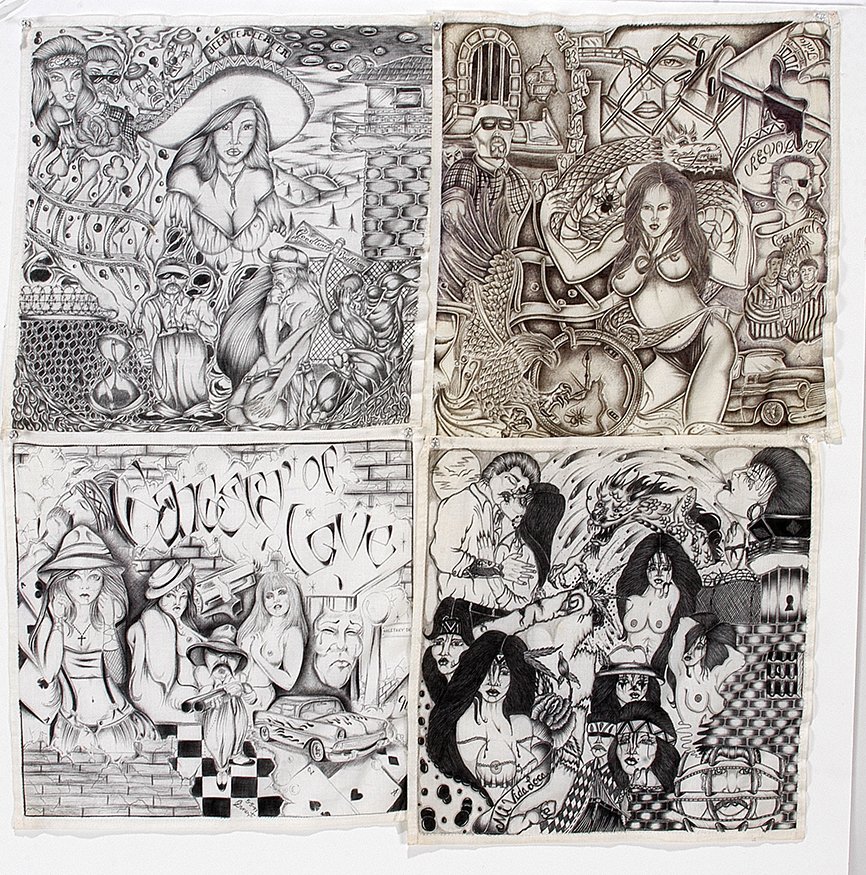Texas Prison Panos. Four Clown Images: Texas Prison Panos. Four Clown Images. c. 1997. Signed and dated. Excellent condition. 14” x 14”. Est. $300-500. Ship: $35