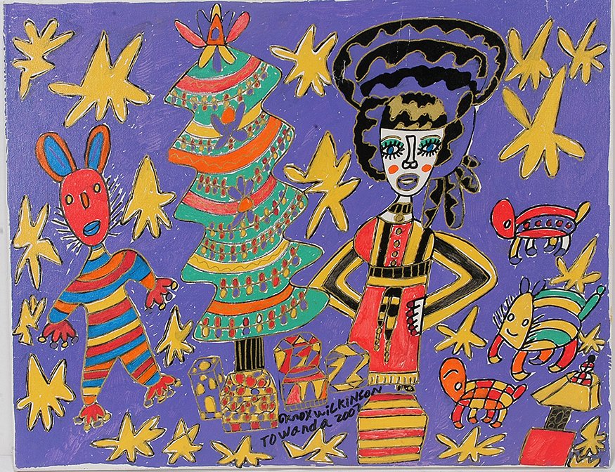 Knox Wilkinson. Christmas.: Knox Wilkinson. Christmas. 2007. Signed and dated. Paint on canvas. Excellent condition. 28” w x 22”h. Est. $100-200. Ship: $45
