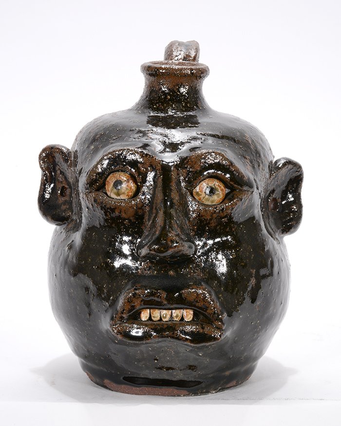 Anita Meaders. Pint Size Face Jug.: Anita Meaders. Pint Size Face Jug.Signed. Mint condition. 7”h. Est. $200-300. Ship: $45