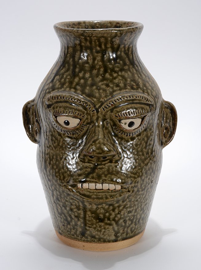 A.G. Meaders. Face Pitcher.: A.G. Meaders. Face Pitcher.c. 1980’s. Signed. Mint condition. 10”h. Est. $200-400. Ship: $55