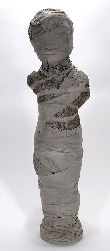 May Wilson. Mummy Sculpture.: May Wilson. Mummy Sculpture.Signed. Doll wrapped in cloth with mixed media. Great condition. 34”h x 9” w. Provenance: Exhibited at The Smithsonian Institute’s The Object As Poet, 1976-77. Smiths