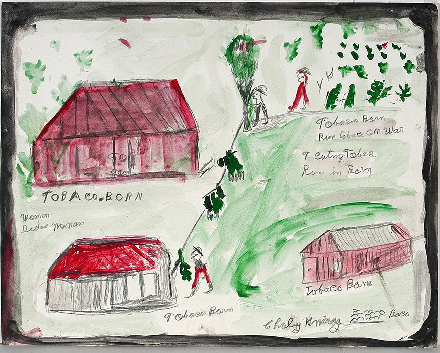 Charlie Kinney. Tobacco-Born (sic).: Charlie Kinney. Tobacco-Born (sic).Signed and titled. Paint and pencil on poster. Excellent condition. 28” w x 22”h. Est. $300-500. Ship: $45