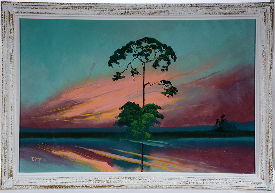 R. Demps. Rainbow Color Sunset And Tree. (1 of 2)