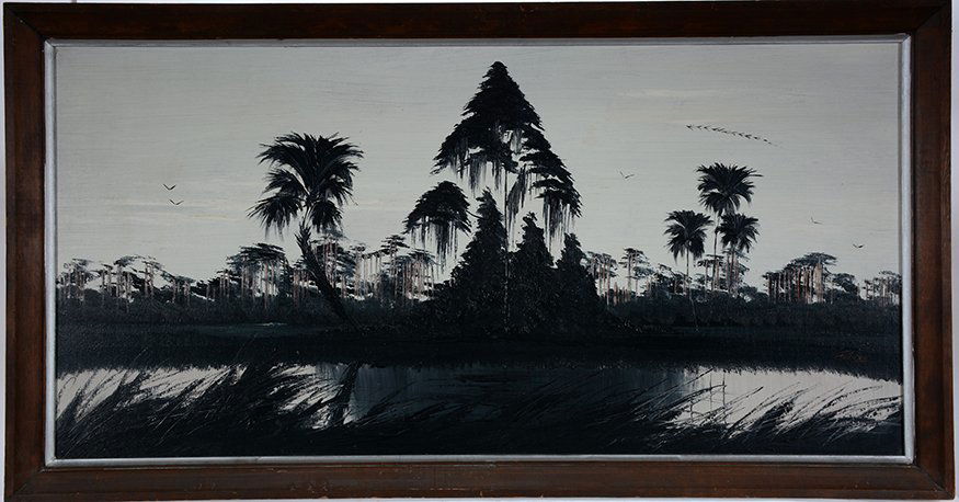 James Gibson. Black Silhouette Florida River Scene. (1 of 2)