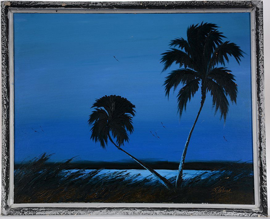 James Gibson. Two Blue Palm Trees. (1 of 2)