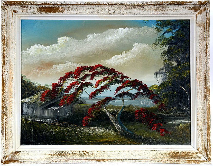 H. Foster. Palmetto Tree At River’s Edge. (1 of 2)