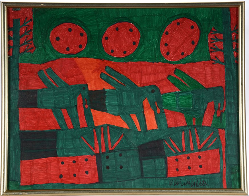 Willie White. Green Birds & Watermelons. (1 of 1)