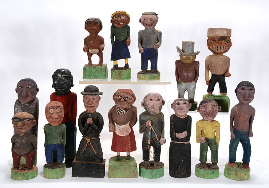 15 Southern Carved Figures. (1 of 4)