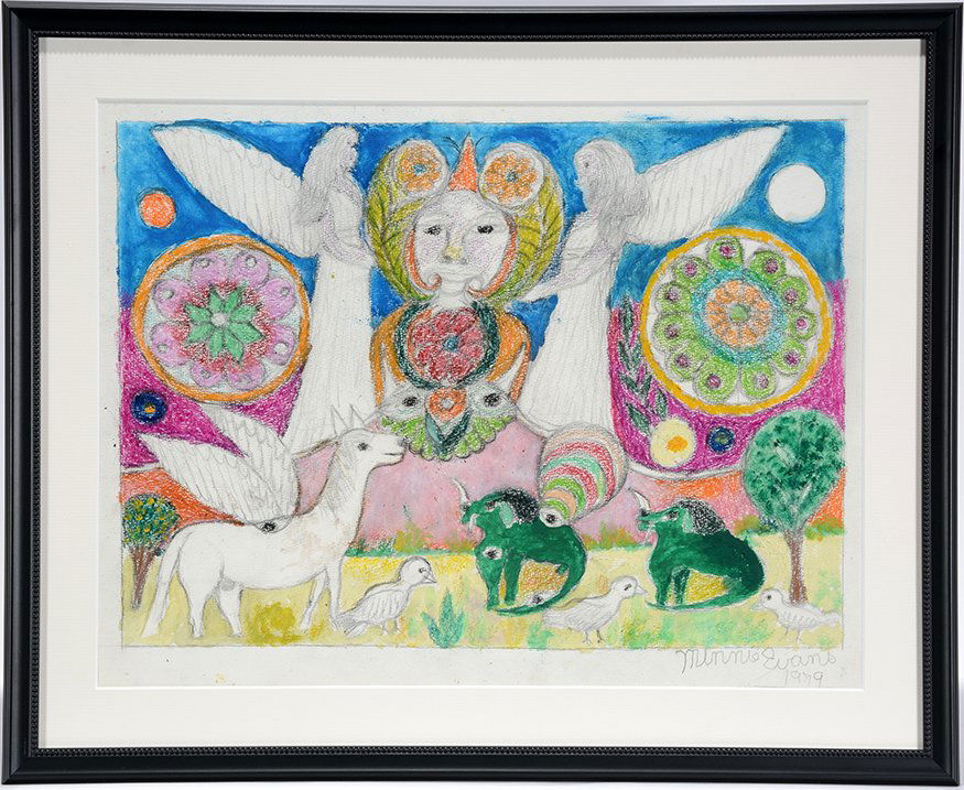 Minnie Evans. Two Angels, Pegasus and Green Horned (1 of 7)