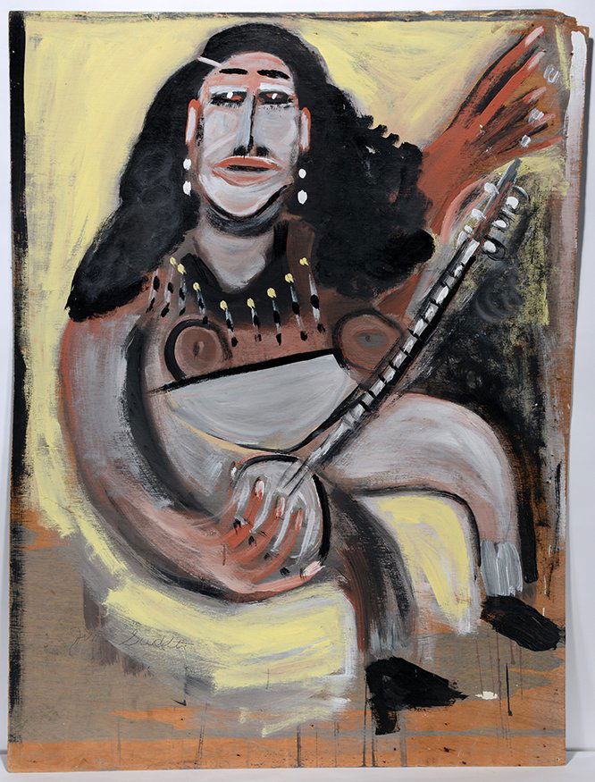 Jimmy Lee Sudduth. Topless Girl With Guitar. (1 of 1)