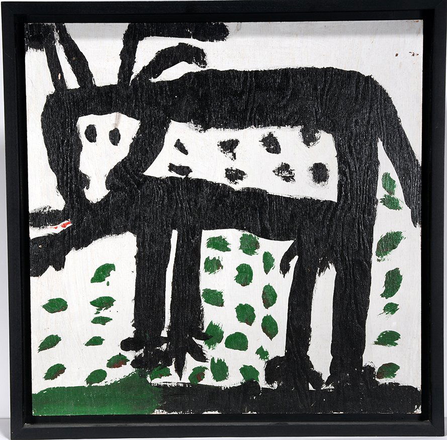 Mary T. Smith. Deer.: Mary T. Smith. Deer. Not signed. Paint on board. Excellent condition. Size with frame is 26” x 26”. Provenance: Barbara-rose and Ed Okun Collection. Est. $400-800. Ship: $45