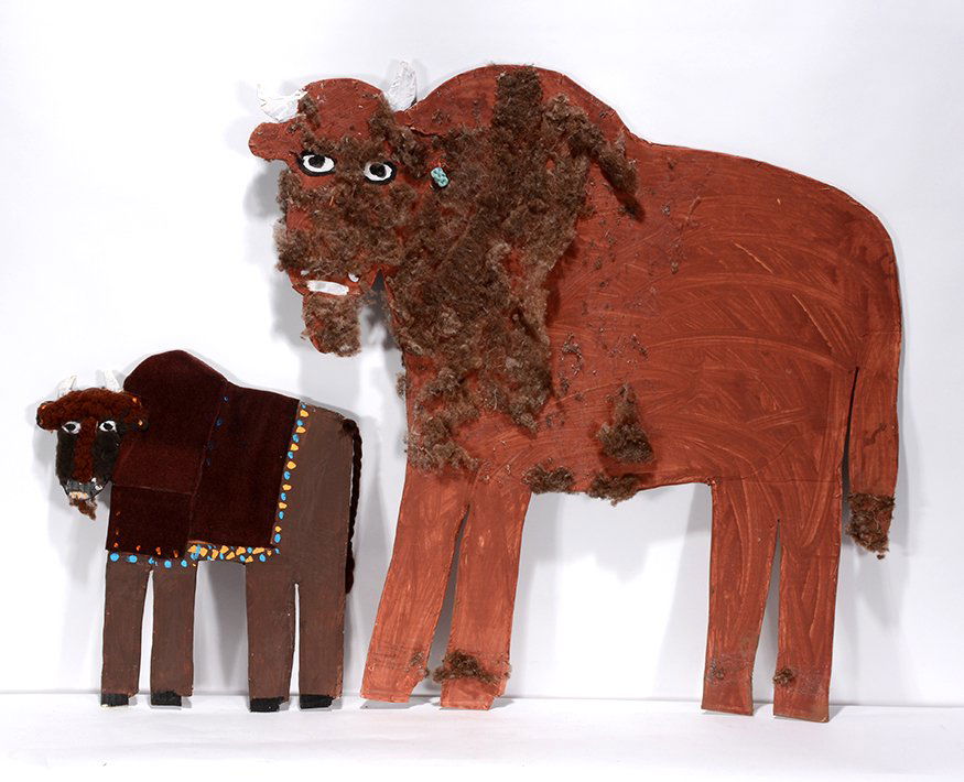 Mamie Deschillie. Pair Of Buffalo. (1 of 1)