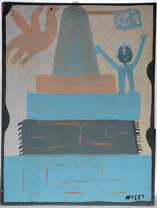Mose Tolliver. Statue Of Eve.: Mose Tolliver. Statue Of Eve. Signed. Not dated. Housepaint on paneling. Great condition. 12” x 24”. Est. $600-900. Ship: $65