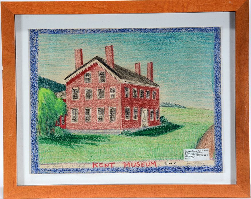 Gayleen Aiken. Kent Museum.: Gayleen Aiken. Kent Museum. 1984. Signed, dated and titled. Crayon and ink on paper. Excellent condition. Size with frame is 15” w x 12”h. Est. $300-500. Ship: $35