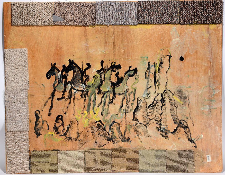 Purvis Young. Horse And Rider Approaching A Crowd. (1 of 1)