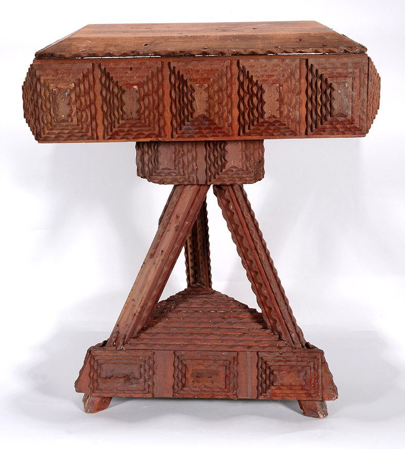 Tramp Art Plant Stand. (1 of 2)