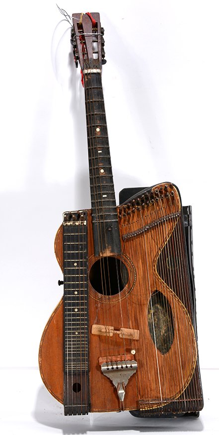 Unusual Guitar With 3 Built On Flat Instruments. (1 of 3)