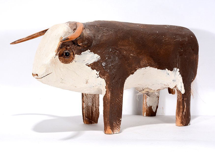 Woody Herbert. Brown & White Long Horn Bull. (1 of 2)