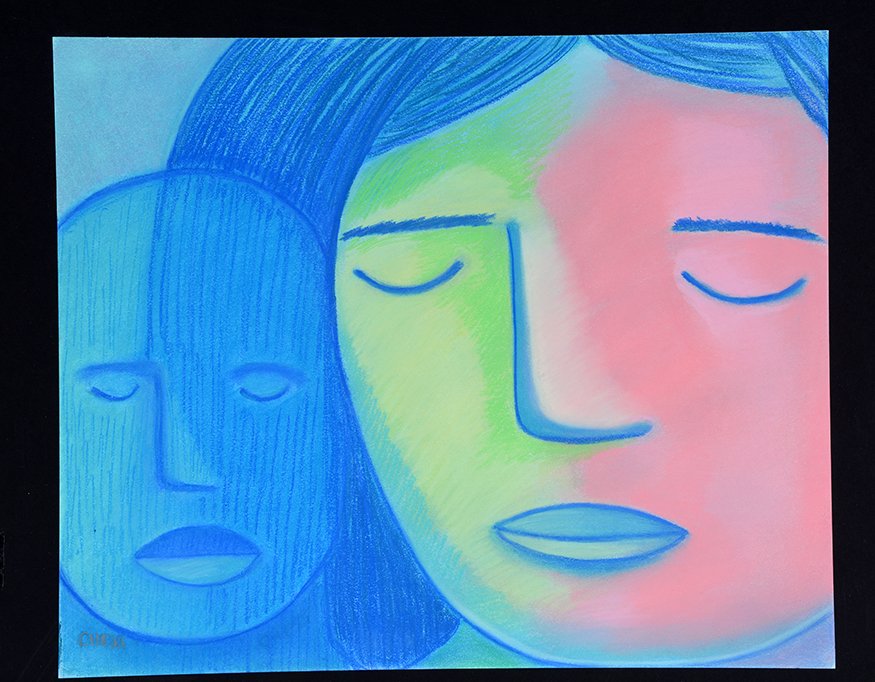 Tim Chess. Mother & Child In Blue. (1 of 1)