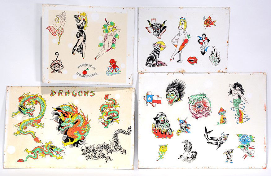 Flash Art. Four Sample Tattoo Sheets. (1 of 1)