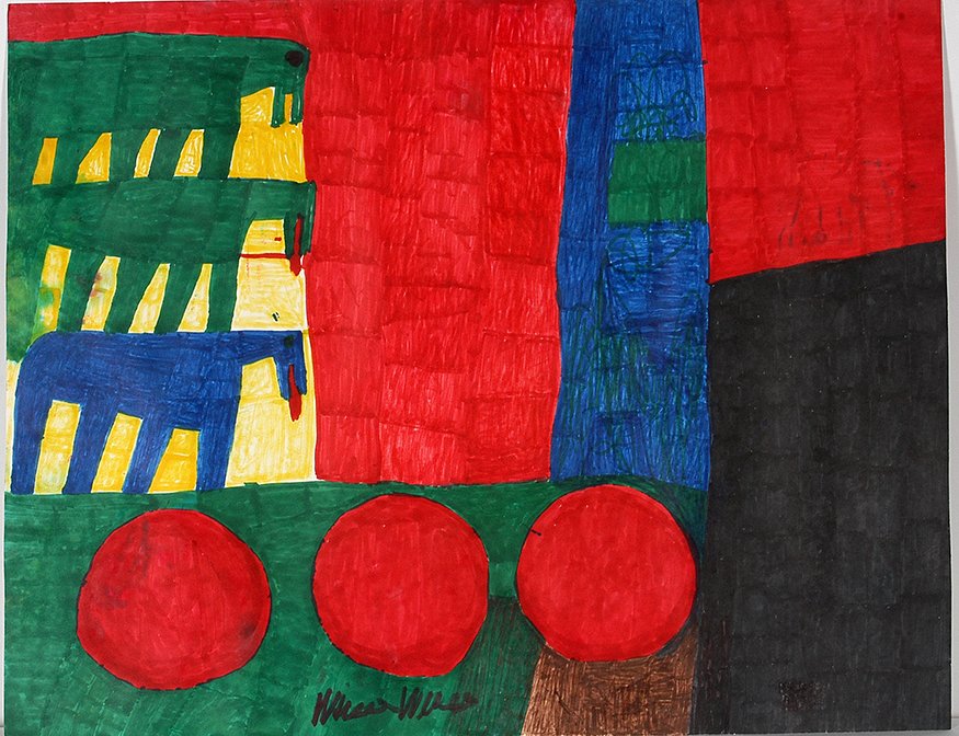 Willie White. 2 Green & 1 Blue Horse. (1 of 1)