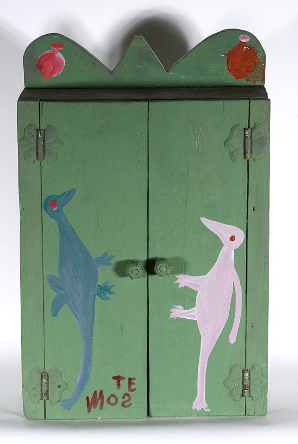 Mose Tolliver. Green Cabinet w Birds & Surprise (1 of 2)