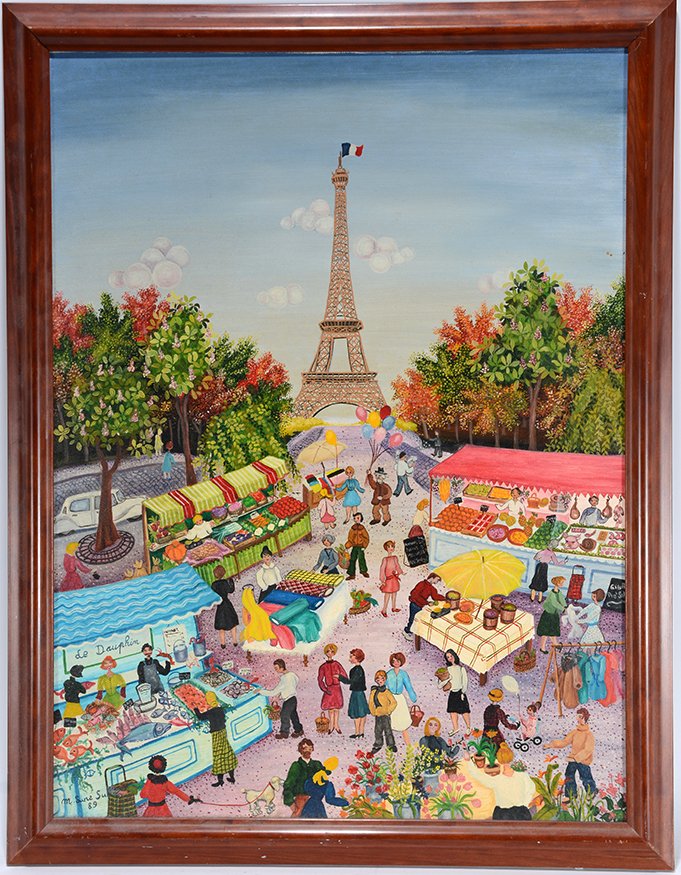 M. Sine Sulle. Eiffel Tower & Market Scene. (1 of 3)